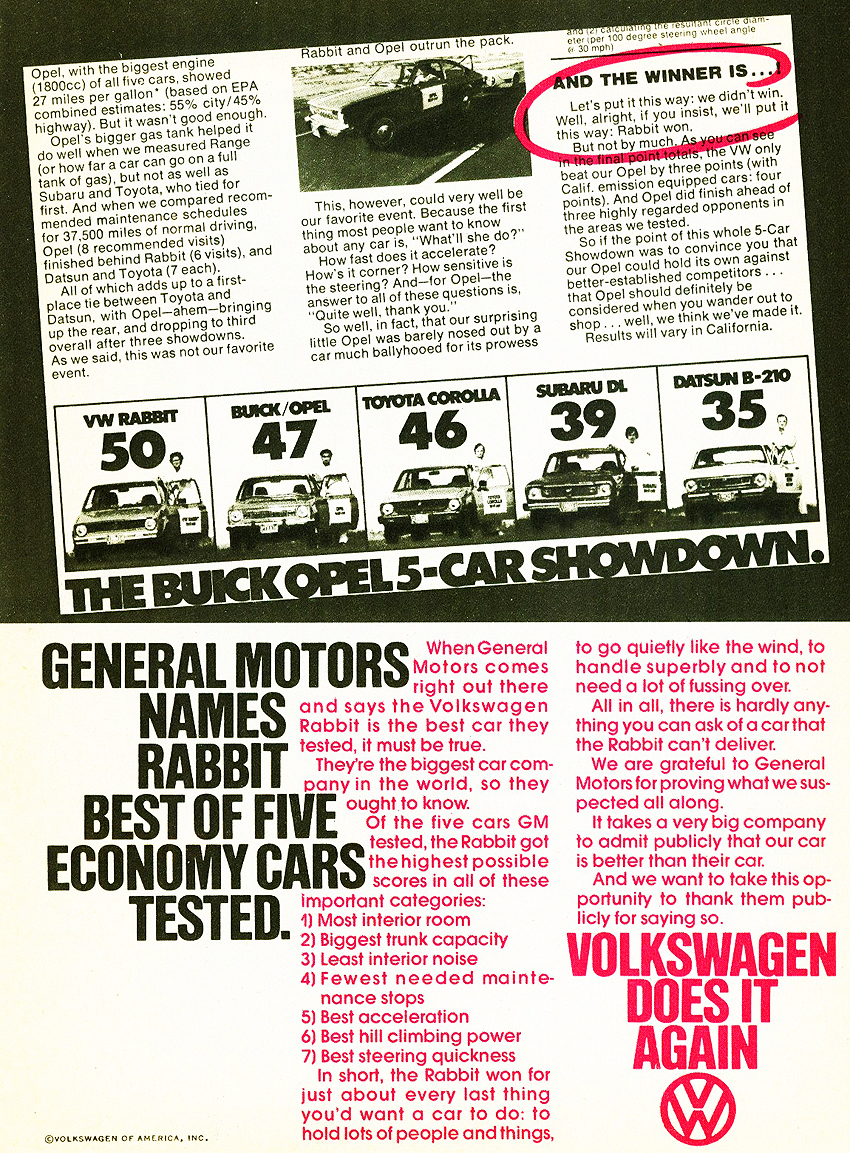 1977 Volkswagen Auto Advertising